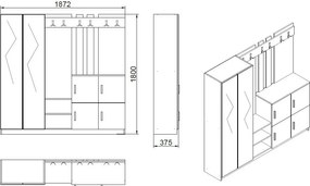 Predsieňová zostava Dane White and Atlantic Pine