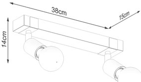 Sollux SL.1296 - Bodové svietidlo ZUCA 2xE27/15W/230V čierna