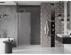 Mexen Velar, posuvné sprchové dvere do otvoru 150 cm, 8mm sklo námraza, brúsená oceľ, 871-150-000-31-97