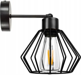 BERGE Nástenná lampa - kinkiet - E27 - BRYLANT - čierna