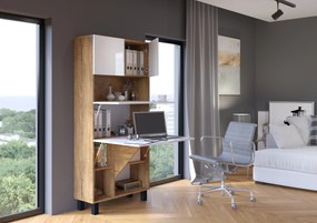 PC stolík Home (biela lesklá + dub burgundský). Akcia -22%. Vlastná spoľahlivá doprava až k Vám domov. 1124936