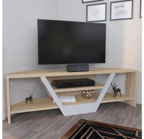 TV stolík/skrinka Sarra (biela + dub) . Vlastná spoľahlivá doprava až k Vám domov. 1102561