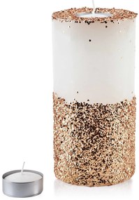 Střední moderní svícen Diament 24 cm bílo-zlatý