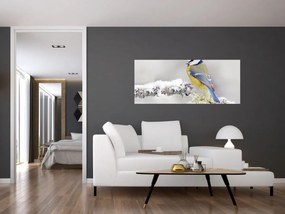 Obraz - Sýkorka modrinka v lese (120x50 cm)