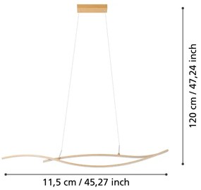 Eglo 901212 - LED Luster na lanku GRISOLIA LED/20W/230V 4000K béžová