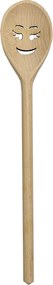 AMADEA Drevená vareška s tvárou, masívne drevo, dĺžka 30 cm