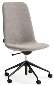 Stolička LANGLEY, stredný sedák, s kolieskami, čierna/šedohnedá