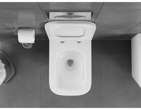 Mexen Teo, závesná WC misa 510x345x340 mm, Rimless Tornádo + WC sedadlo z duroplastu, biela lesklá, 30850700T