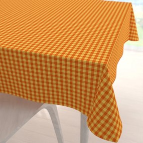 Biante Bavlnený štvorcový obrus Olivia OL-006 Oranžovo-žltá kocka malá 130x130 cm