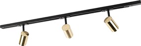 Koľajnicový systém s 3 reflektormi 1-fázový čierny so zlatom - Jeana