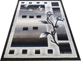 DY Sivo-tyrkysový kvetinový koberec Otto 02 Rozmer: 80x150 cm