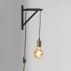 Nástenná lampa čierna so zlatom - Hangman