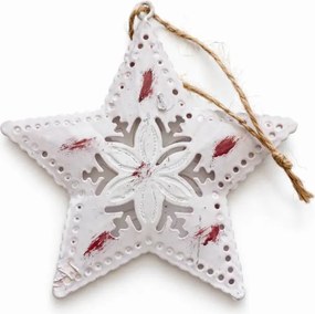 DECOLED Ozdoba na vianočný stromček hviezda, kov s patinou, na zavesenie