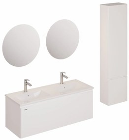 Kúpeľňová zostava s umývadlom vrátane umývadlovej batérie, vtoku a sifónu Naturel Ancona biela KSETANCONA8