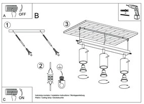 Drevené stropné svietidlo Sollux Ludwik, dĺžka 45 cm