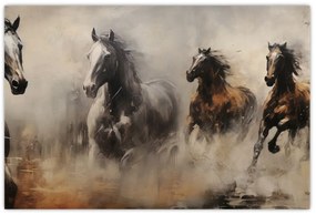 Obraz - Olejomaľba koní (90x60 cm)