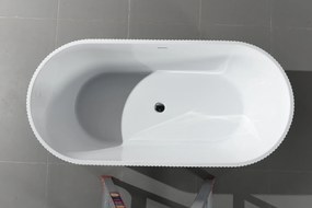 Erga April, voľne stojaca vaňa 170x80 cm + odtoková zátka, biela lesklá, ERG-April-170080-WH-WH