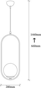 Čierno-biele závesné svietidlo so skleneným tienidlom Mudoni – Opviq lights