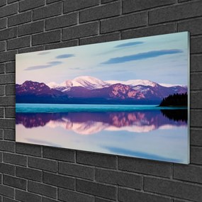 Skleneny obraz Hory jazero príroda 120x60 cm