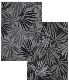 Dekorstudio Obojstranný koberec na terasu DuoRug 5771 - antracitový Rozmer koberca: 80x150cm