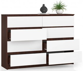 Komoda K140 8SZ CLP wenge / biela