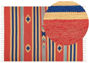 Bavlnený kelímový koberec 140 x 200 cm viacfarebný HATIS Beliani