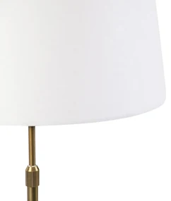 Stolná lampa bronzová s tienidlom z ľanu biela 35 cm - Parte