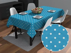 Biante Dekoračný obdĺžnikový obrus Leona LN-021 Biele bodky na modrom 50x100 cm
