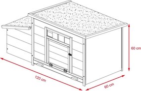Kurník Avenberg HANK 120 x 60 x 60 cm (hnedý)