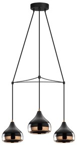 Závesné svietidlo na kábli YILDO 3xE27/40W/230V čierna/medená