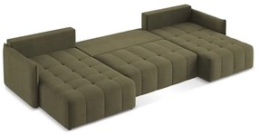 Khaki rozkladacia/s úložným priestorom rohová pohovka (do tvaru "U") Moku – Makamii