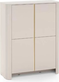 Vysoká komoda Sorrenti 103 cm - kašmírová / zlatá