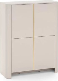 Vysoká komoda Sorrenti 103 cm - kašmírová / zlatá