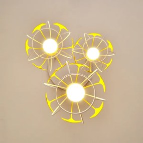 Detský luster na lanku STARS 3xE27/15W/230V žltá/biela