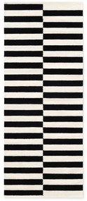 Čierno-biely obojstranný ručne tkaný vlnený behúň 80x200 cm Donna – Hanse Home