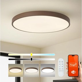 Brilagi-LED Stmievateľné svietidlo POOL SMART LED/128W/230V 100 cm Wi-Fi Tuya + diaľkový ovládač hnedá