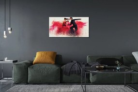 Obraz canvas Ľudia červený dym 140x70 cm