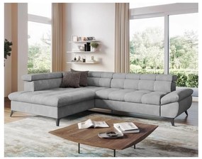 Rozkladacia rohová sedacia súprava do L MARANO ľavá sivá