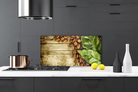 Nástenný panel  Zrnká káva listy kuchyňa 120x60 cm
