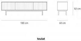 TEULAT SIERRA 3D TV stolík Čierna