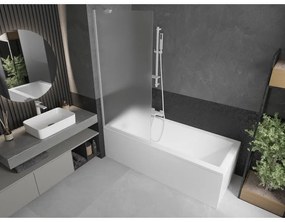 Mexen Next, vaňová zástena 1-krídlová 80 x 150 cm, fixné krídlo, 6 mm námraza sklo, biely profil, 895-080-000-00-30-20