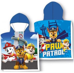 Chlapčenské plážové pončo - osuška s kapucňou Paw Patrol - Tlapková patrola - 100% bavlna - 55 x 110 cm