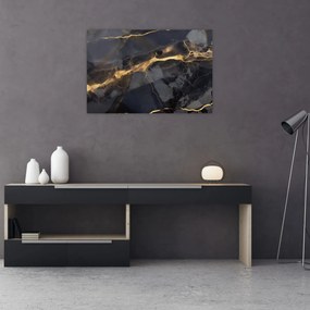 Obraz - Čierno - zlatý dekor (90x60 cm)