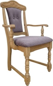 Klasická dubová - čalúnená stolička s podrúčkami FA, 65x53x99 cm Caro18