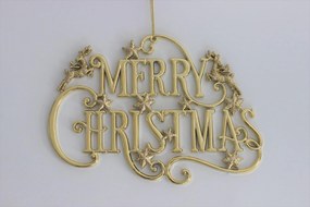 Zlatý vianočný nápis Merry Christmas 18cm