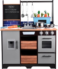 JOKOMISIADA Loft Drevená detská kuchynka s chladničkou ZA4129