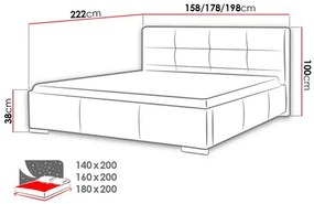 Manželská posteľ 160cm Lanzadora  (krémová). Vlastná spoľahlivá doprava až k Vám domov. 1122420