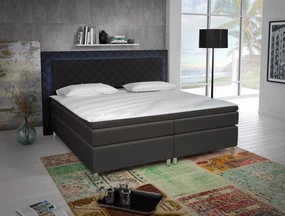 Manželská posteľ Boxspring 180 cm Pius (čierna) (s matracmi). Akcia -20%. Vlastná spoľahlivá doprava až k Vám domov. 611047