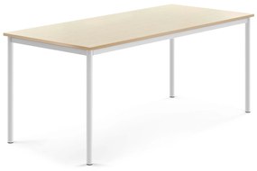 Stôl BORÅS, 1800x800x720 mm, laminát - breza, biela