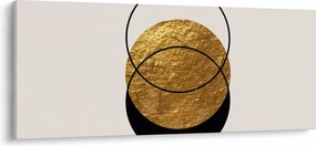 Obraz - Abstrakcia zlatá a biela N⁰2 (120x50 cm)